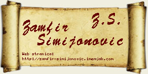 Zamfir Simijonović vizit kartica